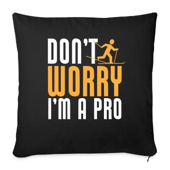 Cross-country biathlon cross-country skiers - Sofa pillowcase 17,3'' x 17,3'' (45 x 45 cm) - black - Front
