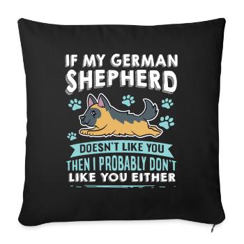 Dogs German Shepherd Dog Lovers - Sofa pillowcase 17,3'' x 17,3'' (45 x 45 cm) - black - Front