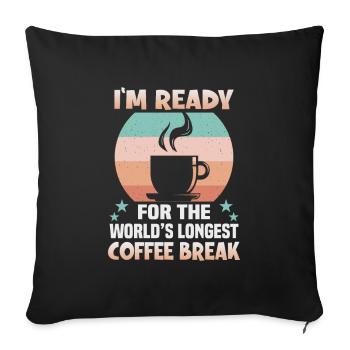 Retirement Gift idea Pension Work colleague - Sofa pillowcase 17,3'' x 17,3'' (45 x 45 cm) - black - Front