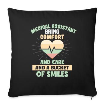 Medical assistant Nurse Nurse - Sofa pillowcase 17,3'' x 17,3'' (45 x 45 cm) - black - Front