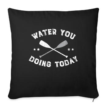 Sup Stand Up Paddle Design Sup Board Paddeln - Housse de coussin décorative 45 x 45 cm - noir - Devant