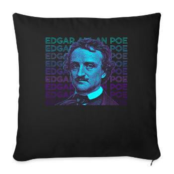 Edgar Allan Poe Cadeau Rétro - Housse de coussin décorative 45 x 45 cm - noir - Devant