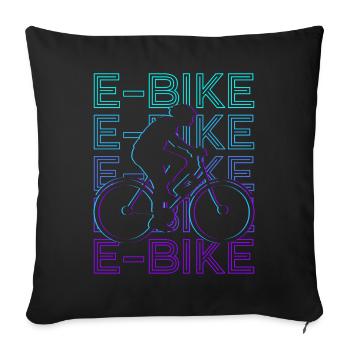E-Bike E-Bike Retro Cadeau - Housse de coussin décorative 45 x 45 cm - noir - Devant