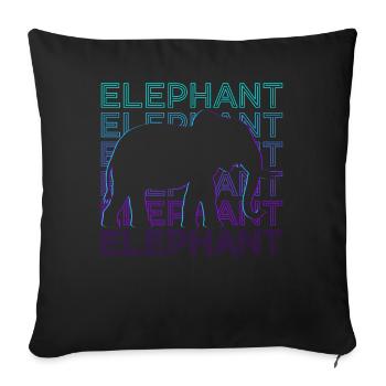 Elephant Retro Gift - Sofa pillowcase 17,3'' x 17,3'' (45 x 45 cm) - black - Front