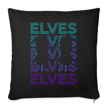 Elfen Elf Retro Geschenk - Sofakissenbezug 45 x 45 cm - Schwarz - Vorne