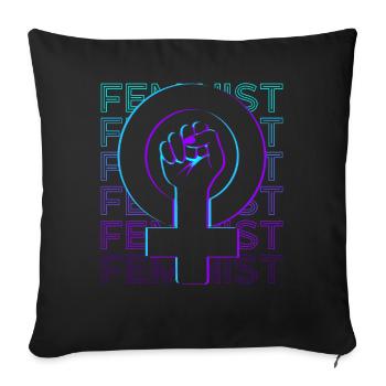 Feminist Feminism Retro Gift - Sofa pillowcase 17,3'' x 17,3'' (45 x 45 cm) - black - Front