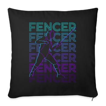 Fencing Fencing Retro Gift - Sofa pillowcase 17,3'' x 17,3'' (45 x 45 cm) - black - Front