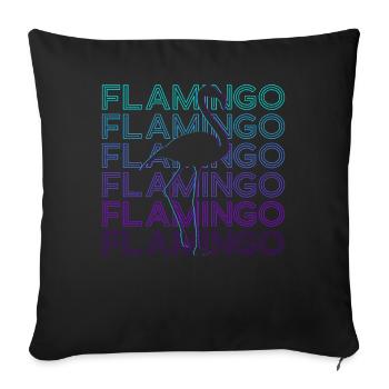Flamingo Retro Cadeau - Housse de coussin décorative 45 x 45 cm - noir - Devant