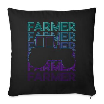 Farmer Farm Farm Tractor Retro Geschen - Sofa pillowcase 17,3'' x 17,3'' (45 x 45 cm) - black - Front