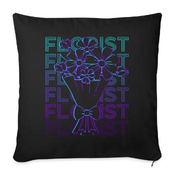Florist Floristry Retro Gift - Sofa pillowcase 17,3'' x 17,3'' (45 x 45 cm) - black - Front