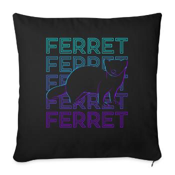 Ferret Retro Cadeau - Housse de coussin décorative 45 x 45 cm - noir - Devant
