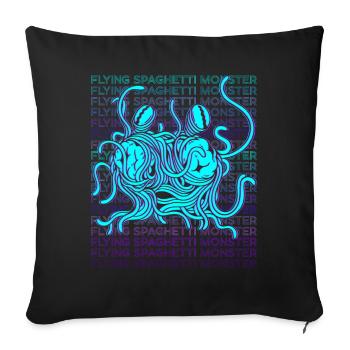 Flying Spaghetti Monster Pastafari FSM Atheist Ges - Sofa pillowcase 17,3'' x 17,3'' (45 x 45 cm) - black - Front