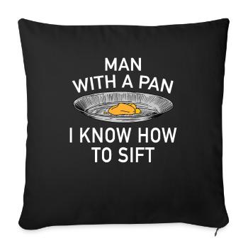 Man With A Pan Gold Prospector Gold Digger Gold Finder - Sofa pillowcase 17,3'' x 17,3'' (45 x 45 cm) - black - Front