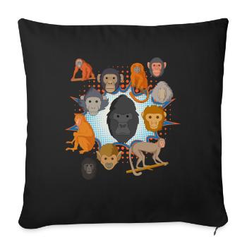 Monkey Children Monkey Species Chimpanzee - Sofa pillowcase 17,3'' x 17,3'' (45 x 45 cm) - black - Front