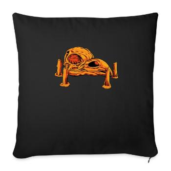Crânes et bougies - Crâne de corbeau gothique - Housse de coussin décorative 45 x 45 cm - noir - Devant