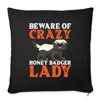 Funny honey badger - Sofa pillowcase 17,3'' x 17,3'' (45 x 45 cm) - black - Front