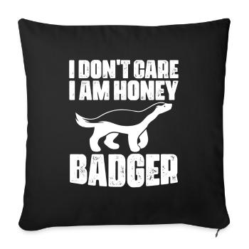 Funny honey badger - Sofa pillowcase 17,3'' x 17,3'' (45 x 45 cm) - black - Front