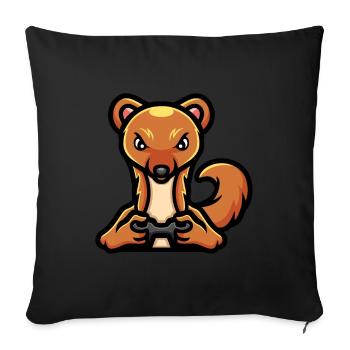 Funny Honey Badger Gamer Video Game - Sofa pillowcase 17,3'' x 17,3'' (45 x 45 cm) - black - Front