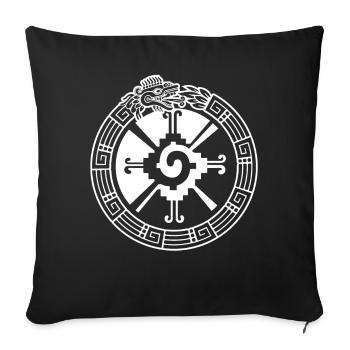 Quetzalcoatl Ouroboros Hunab Ku Ometeotl Azteke - Housse de coussin décorative 45 x 45 cm - noir - Devant