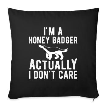 Funny honey badger - Sofa pillowcase 17,3'' x 17,3'' (45 x 45 cm) - black - Front