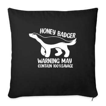 Drôle de blaireau de miel - Housse de coussin décorative 45 x 45 cm - noir - Devant