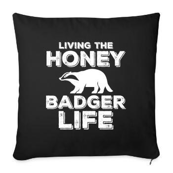 Drôle de blaireau de miel - Housse de coussin décorative 45 x 45 cm - noir - Devant