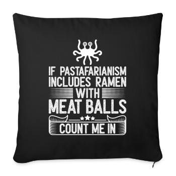 Le monstre spaghetti volant - Housse de coussin décorative 45 x 45 cm - noir - Devant