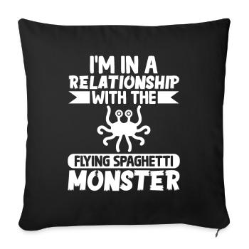 Flying Spaghetti Monster Pastafarianism - Sofa pillowcase 17,3'' x 17,3'' (45 x 45 cm) - black - Front