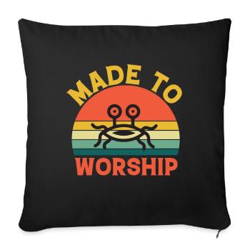 Flying Spaghetti Monster Pastafarianism FSM - Sofa pillowcase 17,3'' x 17,3'' (45 x 45 cm) - black - Front