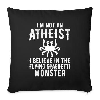 Flying Spaghetti Monster Pastafarianism - Sofa pillowcase 17,3'' x 17,3'' (45 x 45 cm) - black - Front