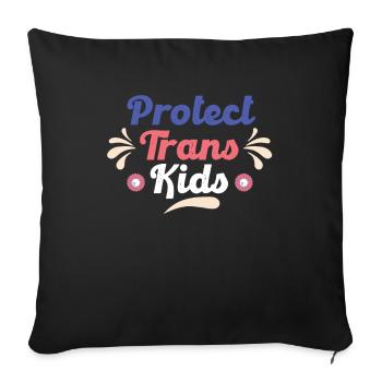 Protéger les enfants trans Transgenre LGBTQ Pride Kinder - Housse de coussin décorative 45 x 45 cm - noir - Devant