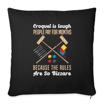 Croquet Sport Reiche Regeln Croquet Verein - Sofakissenbezug 45 x 45 cm - Schwarz - Vorne