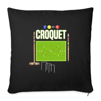Croquet Player Garden Croquet & Golf GoldSport - Sofa pillowcase 17,3'' x 17,3'' (45 x 45 cm) - black - Front