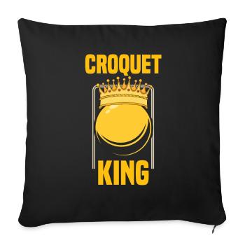 Croquet Queen Croquet Player Croquet Ball Crown - Sofa pillowcase 17,3'' x 17,3'' (45 x 45 cm) - black - Front