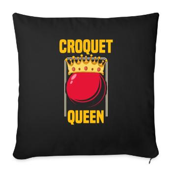 Croquet Queen Croquet Player Croquet Ball Crown - Sofa pillowcase 17,3'' x 17,3'' (45 x 45 cm) - black - Front
