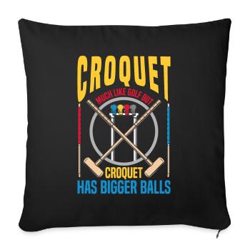 Croquet Like Golf Bigger Balls Croquet Lovers - Sofa pillowcase 17,3'' x 17,3'' (45 x 45 cm) - black - Front