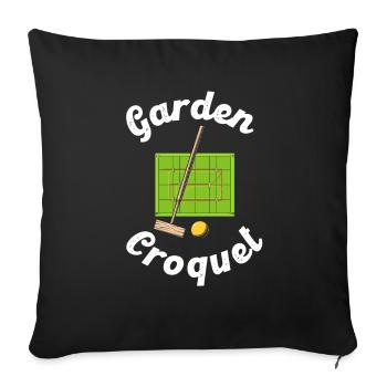 Garden Croquet Rasensport Croquetspieler Geschenk - Sofakissenbezug 45 x 45 cm - Schwarz - Vorne