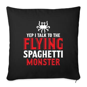 Monstre Spaghetti Volant FSM - Housse de coussin décorative 45 x 45 cm - noir - Devant
