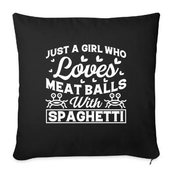 Monstre Spaghetti Volant FSM - Housse de coussin décorative 45 x 45 cm - noir - Devant