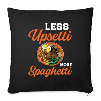 Funny spaghetti bowl meatballs - Sofa pillowcase 17,3'' x 17,3'' (45 x 45 cm) - black - Front