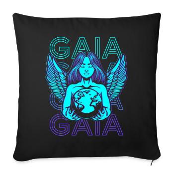 Gaia Greek Goddess Mother Earth Retro - Sofa pillowcase 17,3'' x 17,3'' (45 x 45 cm) - black - Front