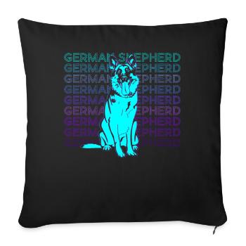 German Shepherd Retro - Sofa pillowcase 17,3'' x 17,3'' (45 x 45 cm) - black - Front