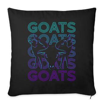Chèvres Rétro - Housse de coussin décorative 45 x 45 cm - noir - Devant