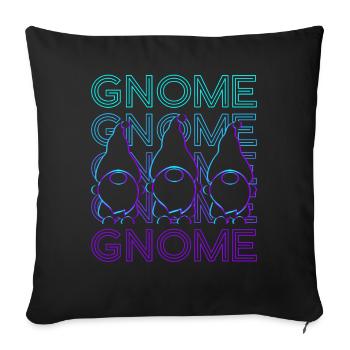 Gnome Elfe Nain Rétro - Housse de coussin décorative 45 x 45 cm - noir - Devant