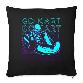 Go Kart Racing Go Kart Racer Rétro - Housse de coussin décorative 45 x 45 cm - noir - Devant