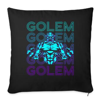 Golem Jewish Mythology Yiddish Retro - Sofa pillowcase 17,3'' x 17,3'' (45 x 45 cm) - black - Front