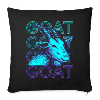 Chèvre Rétro - Housse de coussin décorative 45 x 45 cm - noir - Devant