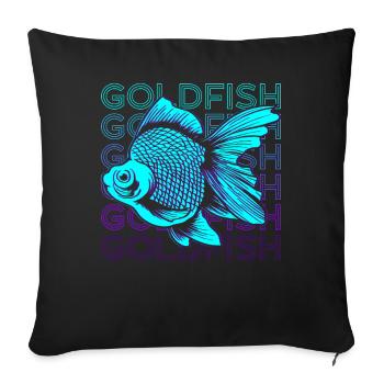 Goldfish Retro - Sofa pillowcase 17,3'' x 17,3'' (45 x 45 cm) - black - Front