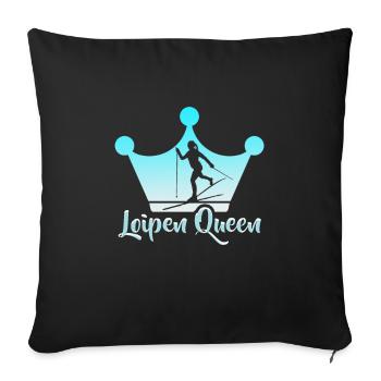 Langläufer Biathlon Skilangläufer - Sofakissenbezug 45 x 45 cm - Schwarz - Vorne