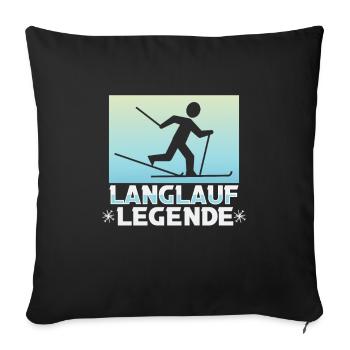 Langläufer Biathlon Skilangläufer - Sofakissenbezug 45 x 45 cm - Schwarz - Vorne